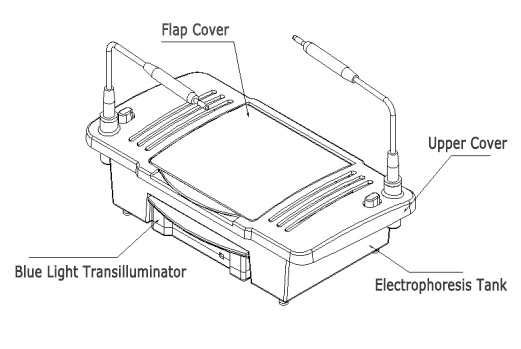 Laboratory Instruments Real Time Observation Apparatus Blue Light Transilluminator Protein Integrated Agarose Gel Horizontal Electrophoresis System