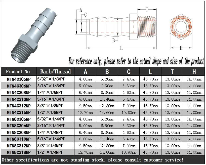 Plastic 3/4&quot;NPT Male Threaded Adapter 1/2&quot; Hose Barbed Union Black Pipe Fittings