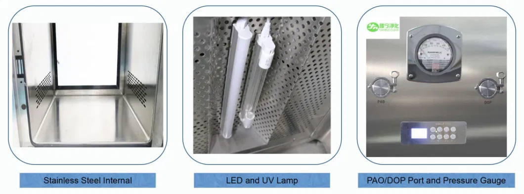 Yaning Cleanroom Equipment Dynamic Transfer Hatch Laminar Flow Pass Box for Lab Hospital Electric Manufacture Plant with Airtight Interlock