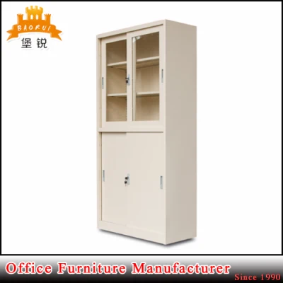 up Glass Down Metal Sliding Door Office Laboratory Storage Cabinet